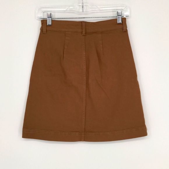 Everlane‎ Women's The Patch Pocket Skirt Size 00 Ochre - Picture 8 of 11